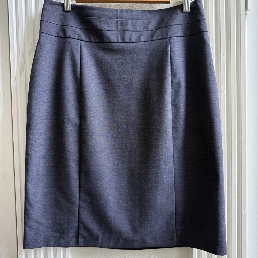 H&M Modern Classic Pencil Skirt Blue Size 12 Work Office EUC